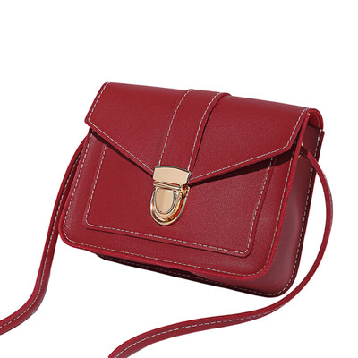 

Fashion Women Solid Color Lock Catch Square Shoulder Bag Crossbody Phone Pouch