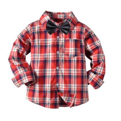 

Toddler Baby Kid Boys T Shirt Checks Tops Blouse Clothes Long Sleeve Outfits