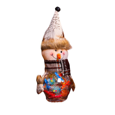 

Gobestart Lovely Snowman Santa Elk Christmas Candy Filler Storage Bottle Xmas Decor Box