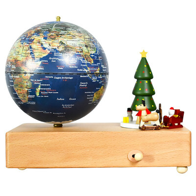 

Christmas fun scene Fun globe 5 inches 13cm satellite touch lights music bell globe