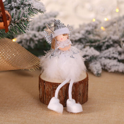 

Christmas Plush Angel Doll Cute White Angel Holiday Ornaments Desktop Window Decoration Christmas Tree Decoration Pendant
