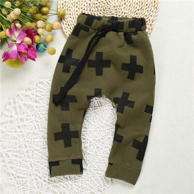 

Toddler Kids Cross Printing Pants Warm Pants Fashion Trousers Harlan Pants