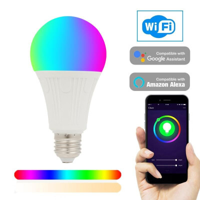 

Smart WiFi LED Bulb WiFi Light RGB Multicolor LED Bulb 9W E2627 Dimmable Light Phone Remote Control Compatible with Alexa Google