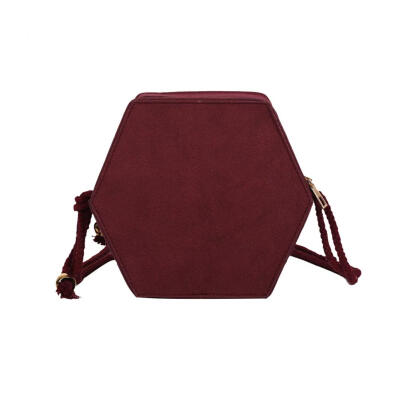 

Vintage Women Solid Color Shoulder Bags Frost Hexagon Casual Crossbody Bag