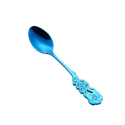 

304 Stainless Steel Rose Spoon Musical Coffee Ice Cream Teaspoon Metal Tableware Stirring Spoon