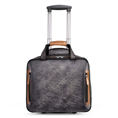 

Retro genuine leather men trolley case business wheel suitcase bag cowhide first layer of travel handbag man luggage laptop bags