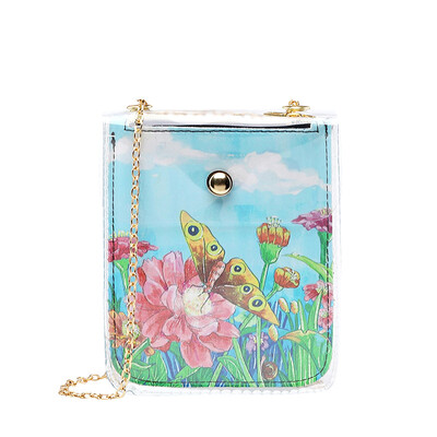 

New Style Womens Handbags PVC Clear Transparent Chains Alphabet Jelly Bag Tote Casual Handbag Print Messenger Fashion Hot 2019