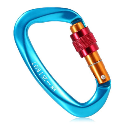 

25KN Screw Locking Gate Carabiner Heavy Duty D-shape Buckle Pack D-ring Carabiner Climbing Rappelling Canyoning Hammock Locking Cl