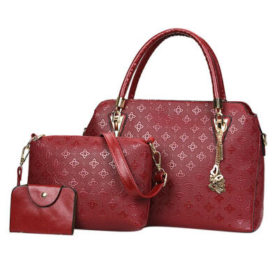 

3pcsSet Elegant Women OL PU Leather Crossbody Shoulder Card Handbags Totes