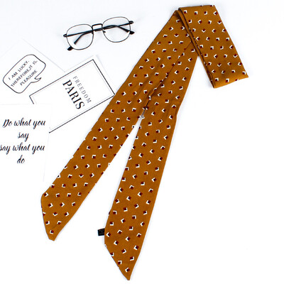 

Korean silk scarf spring&summer small scarf chiffon printing Variety scarf long double small bow tie decoration wild