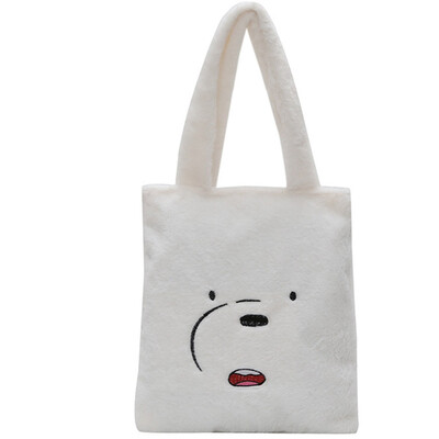 

Cartoon Cute Plush Handle Shoulder Bag Women Large Capacity Fashion Totes Casual Large Ladies Messenger Bags