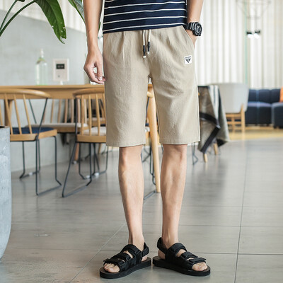 

ZHUO DENG NU Mens Cotton Cropped Pants Cotton Material Chinese Style