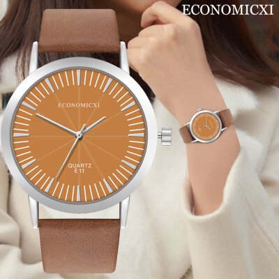 

RM ECONOMICXI Sleek Minimalist Dial Round Belt Womens Watch Jewelry Gift E11-U