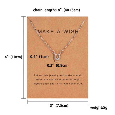 

Fashion Star Paper Card With Bow Pendant Women Minimalist Clavicle Chain Necklace Statement Valentines Day Gift Card