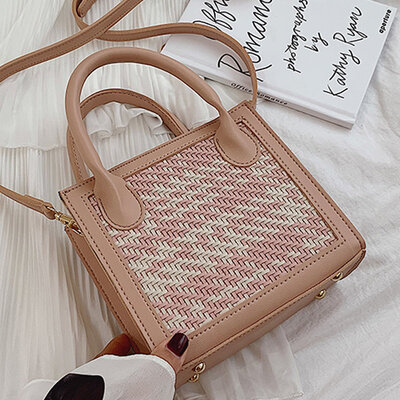 

Handbag bag womens bag new 2019 fashion woven shoulder small square bag Hong Kong Joker slung bag tide