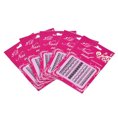 

〖Follure〗5Pcs HL211 Black Lace Nail Stickers