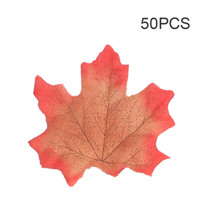 

50Pcs Simulation Plant Photo Shoot Props Fake Silk Autumn Maple Leaves Artificial Fall Leaf Table Door Fall Wedding Party Birthday