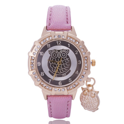

Cartoon Owl Pendant Belt Watch Womens Numbers