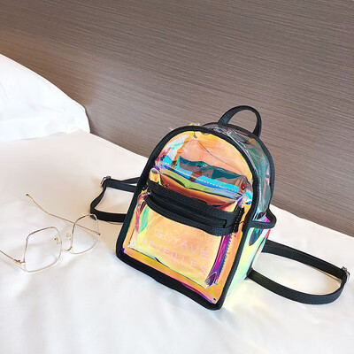 

Transparent bag female 2019 new Korean fashion Joker shoulder jelly bag fairy small backpack laser backpack