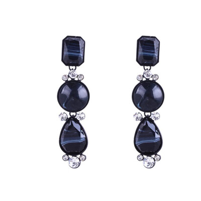 

New Mode Style Hot Sale Precious Stone Earrings For Women Trendy Vintage Geometric Statement Drop Earrings Wholesale Gift