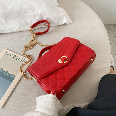 

Qiao Bani 2019 new Korean fashion Dongdaemun embroidery thread lock flip cover bag shoulder diagonal cross tide handbag