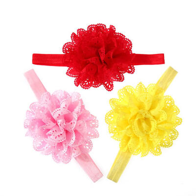 

3pcs Kids Headband Mesh Elastic Girls Hairband Cute Flower Hair Accessory