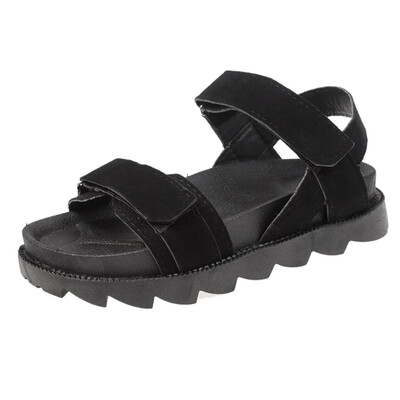 

Sandals schoolgirl summer female shoes Korean version of the original plain plain flat bottom thick bottom muffin womens shoes ti