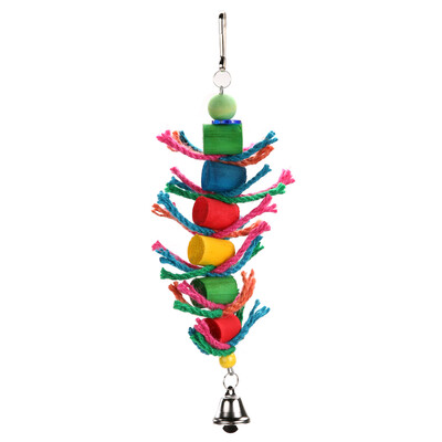 

Wood Hanging Colorful Bird Cage Cylinder&Rope Toy for Parrot Hamster