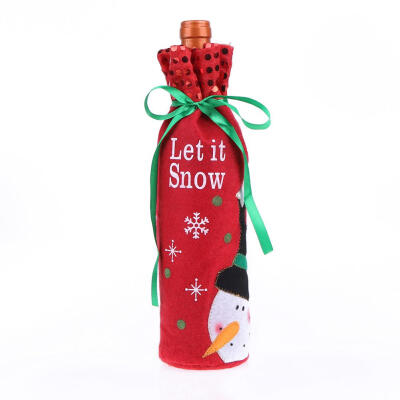 

Christmas Wine Bottle Cover Decorations Gift Bag Holder Home Table Supply