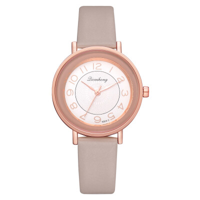 

Simple business womens digital watch high quality PU leather alloy quartz watch