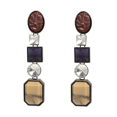 

Hot Sale Geometric Stone Earrings For Women Trendy Vintage Geometric Statement Drop Earrings wholesale