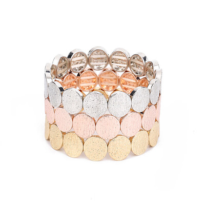 

Multilayer Alloy Bracelet Women Girls Geometric Exaggerated Hand Chain Bangle Hand Ornament