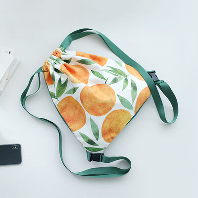 

Tailored Fashion Small Fresh Art Canvas Shoulder Bag Female Print Drawstring Backpack