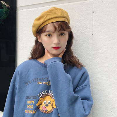 

Beret womens summer thin Korean octagonal hat Japanese versatile painter hat leisure British retro childrens hat