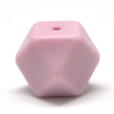

Food Grade Environmental Silicone Beads Chewing Beads For Teethers DIY Nursing Necklaces Making Faceted Cube Pink 17x17x17mm