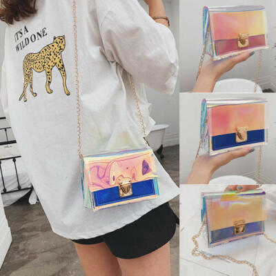 

Women Transparent Handbag PVC Holographic Shoulder Messenger Bags Cross-Body Bag