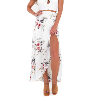 

Roseonmyhand Womens Bohemia Floral Waist Summer Beach Wrap Cover Up Maxi Skirt