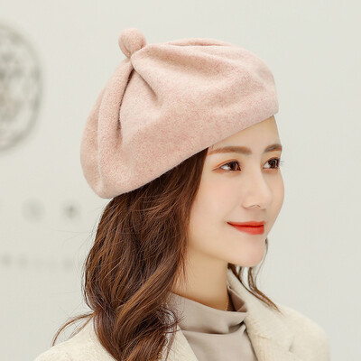 

Wholesale new autumn&winter pure wool Berets lady wool knitting painter hat fashion Berets