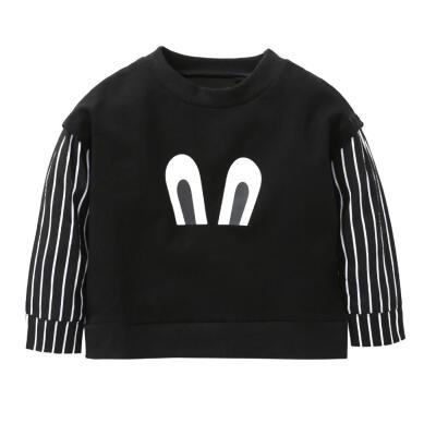 

Casual Children Long Sleeve Baby Stripe Sweatshirt Cute Rabbit Ears Tops