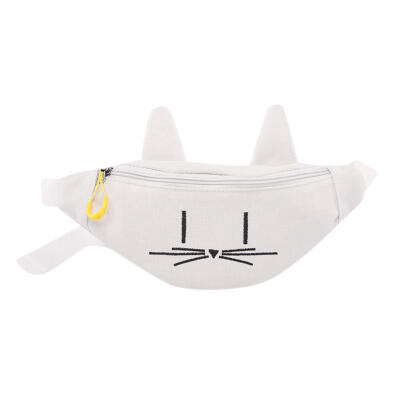 

Cat Pattern Shoulder Women Waist Fanny Belt Packs Canvas Satchel Chest Bags