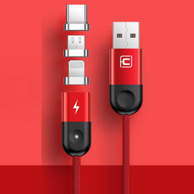 

Nylon-braided Magnetic Type-CLightningMicro USB Fast Charging Cord-MICRO USB