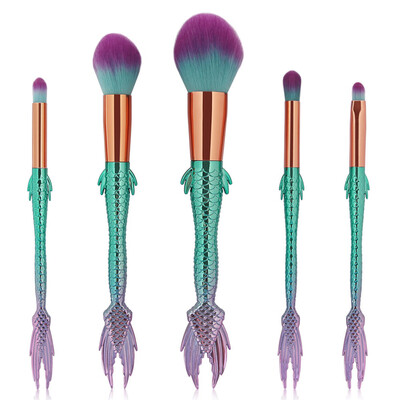 

〖Follure〗New Arrival 5Pc Mermaid Foundation Eyeshadow Contour Eye Lip Makeup Brushes Set