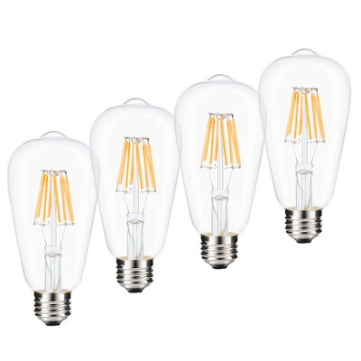 

Brightness ST64 8W Vintage LED Bulbs 4PCS E27
