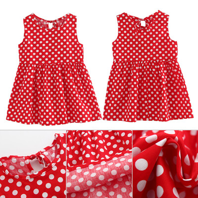

Kids Children Girls Sleeveless Dot Print Dress Spring Summer Dress