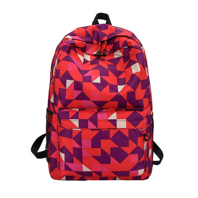 

Waterproof Backpack Women Men Geometric Print Travel Shoulder School Bags