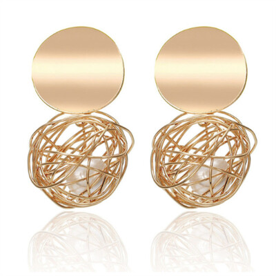 

Multicolor Metal Drop Earrings for Women Vintage Exaggeration Geometric earring Bohemian Earring Wedding Jewellery