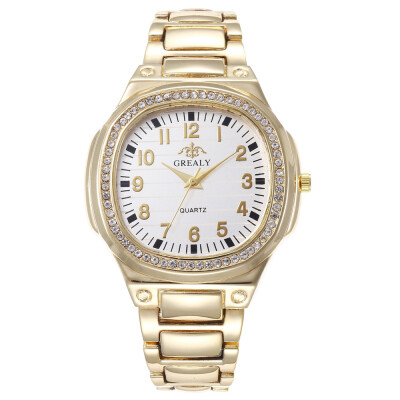 

New luxury full diamond square shell alloy watch watch female