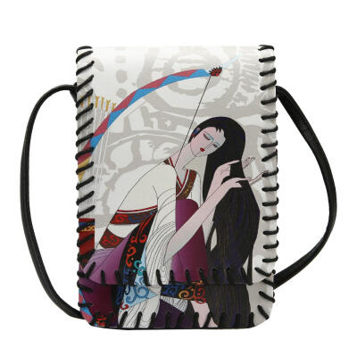 

Ethnic Printing Shoulder Messenger Handbags Women PU Leather Crossbody Bags