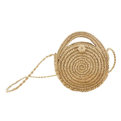 

Fashion Round Straw Hand-Woven Women Girls Holiday Beach Crossbody Bag Handbag