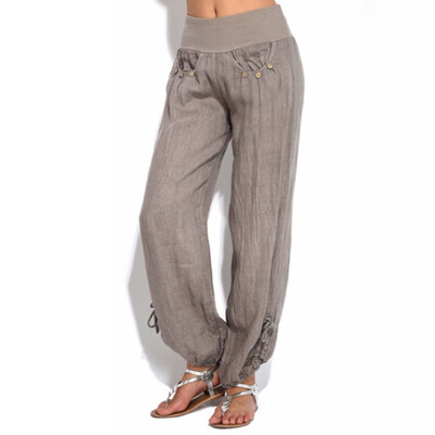 

Women Elastic Waist Casual Loose Baggy Harem Trousers Bottoms Palazzo Yoga Pants
